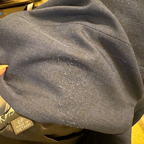 Elegant Blue Crepe Blazer size 6p Shorter length - Picture 5 of 5